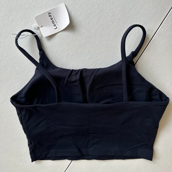Lemedy Amazon Navy Blue Cropped Tank Top w/ Built in Bra OS NWT - Picture 2 of 3